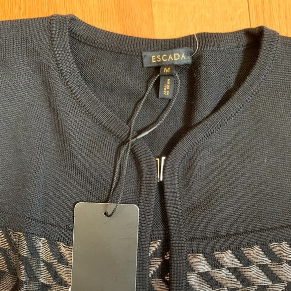 Escada Black and Silver Metallic Knit Jacket - Picture 3 of 5